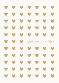 Greeting Card Valentine- Gold Hearts