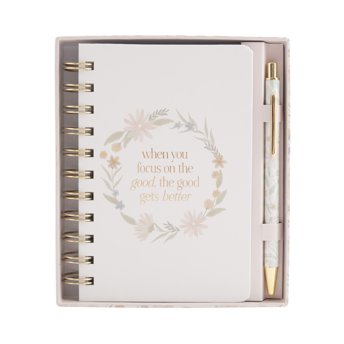 Mini Boxed Journal With Pen - Blushing Floral