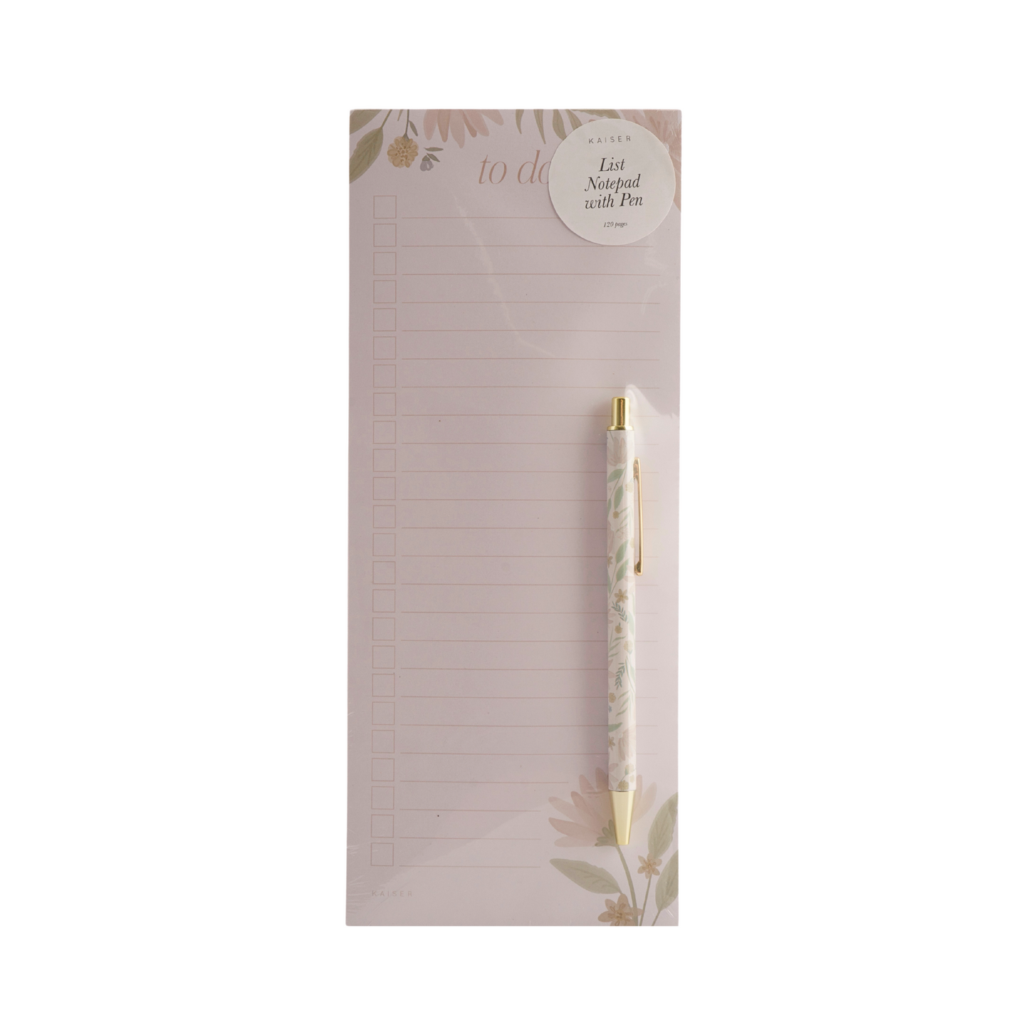 List Notepad With Pen - Blushing Floral