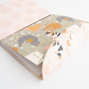 3Pk A5 Notebook With Cover Set - Cute Cats