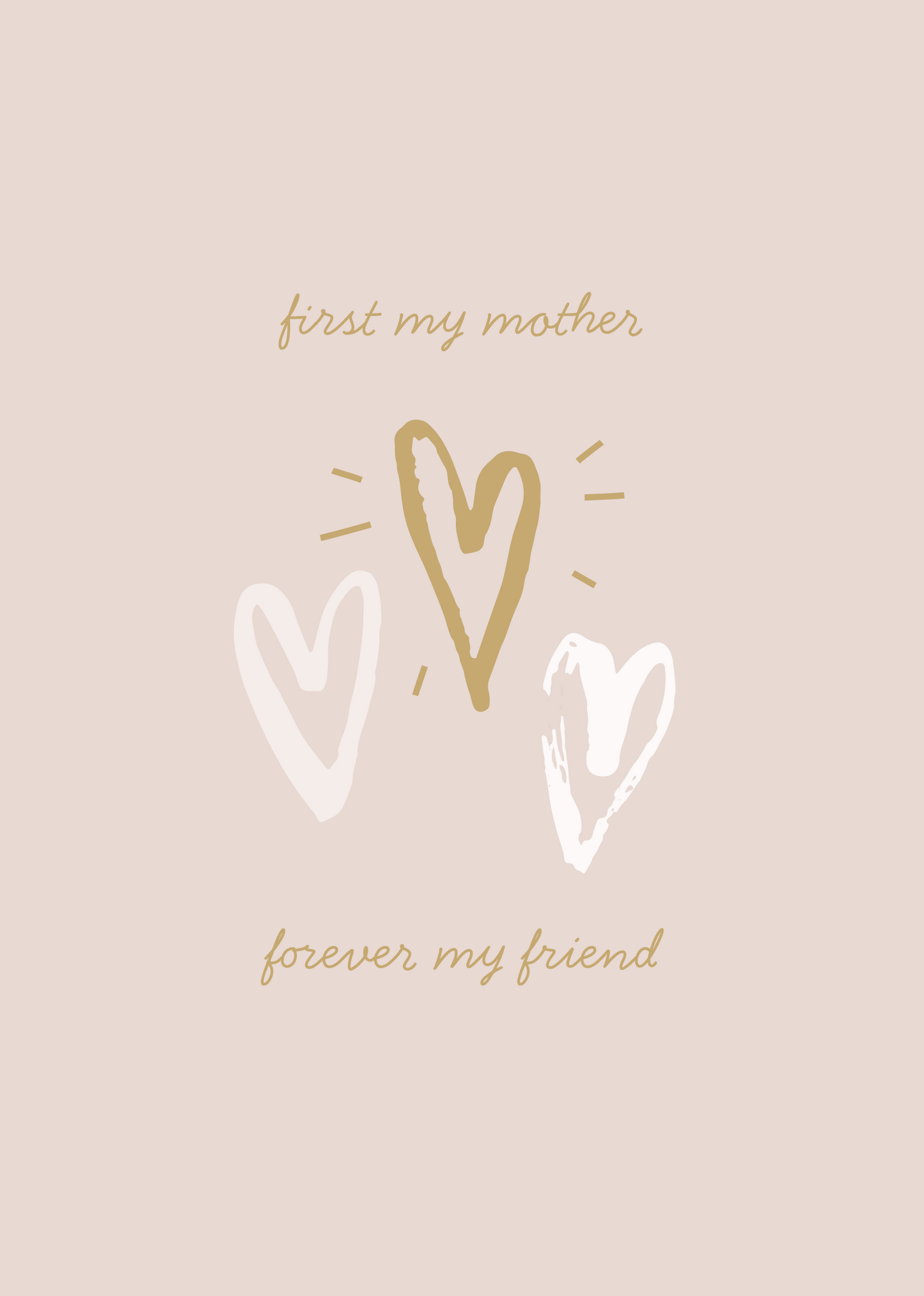 Greeting Card Blushing Floral- Mother Hearts