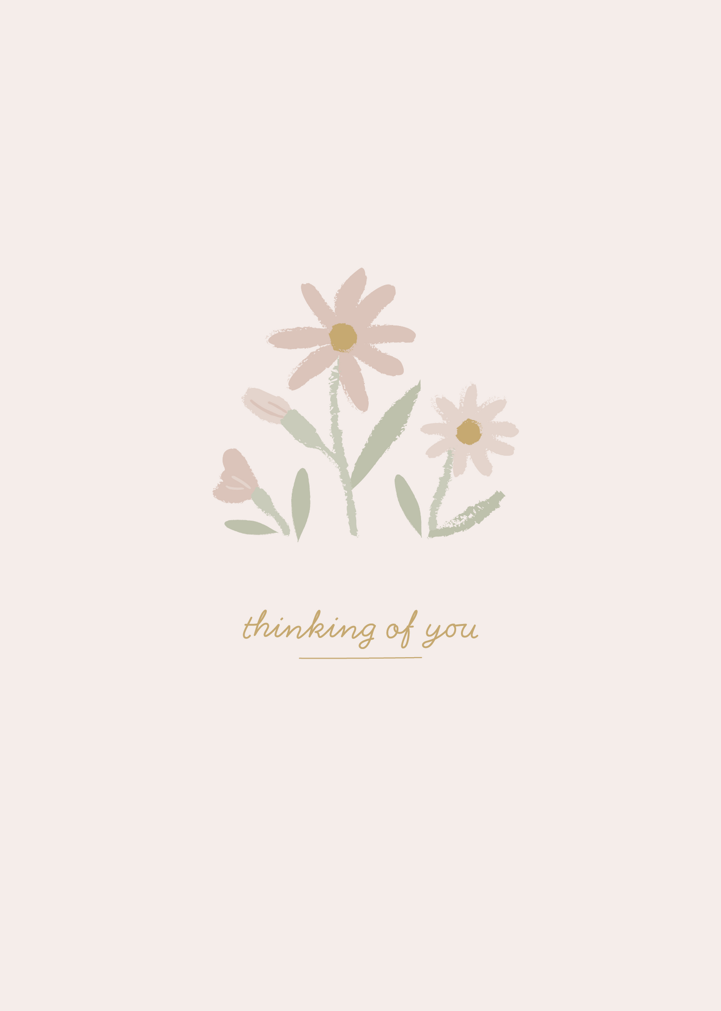 Greeting Card Blushing Floral- Thinking Of You
