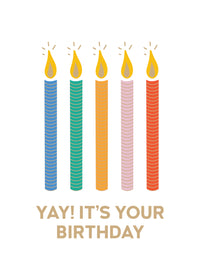 Greeting Card Hooray - Birthday Candle
