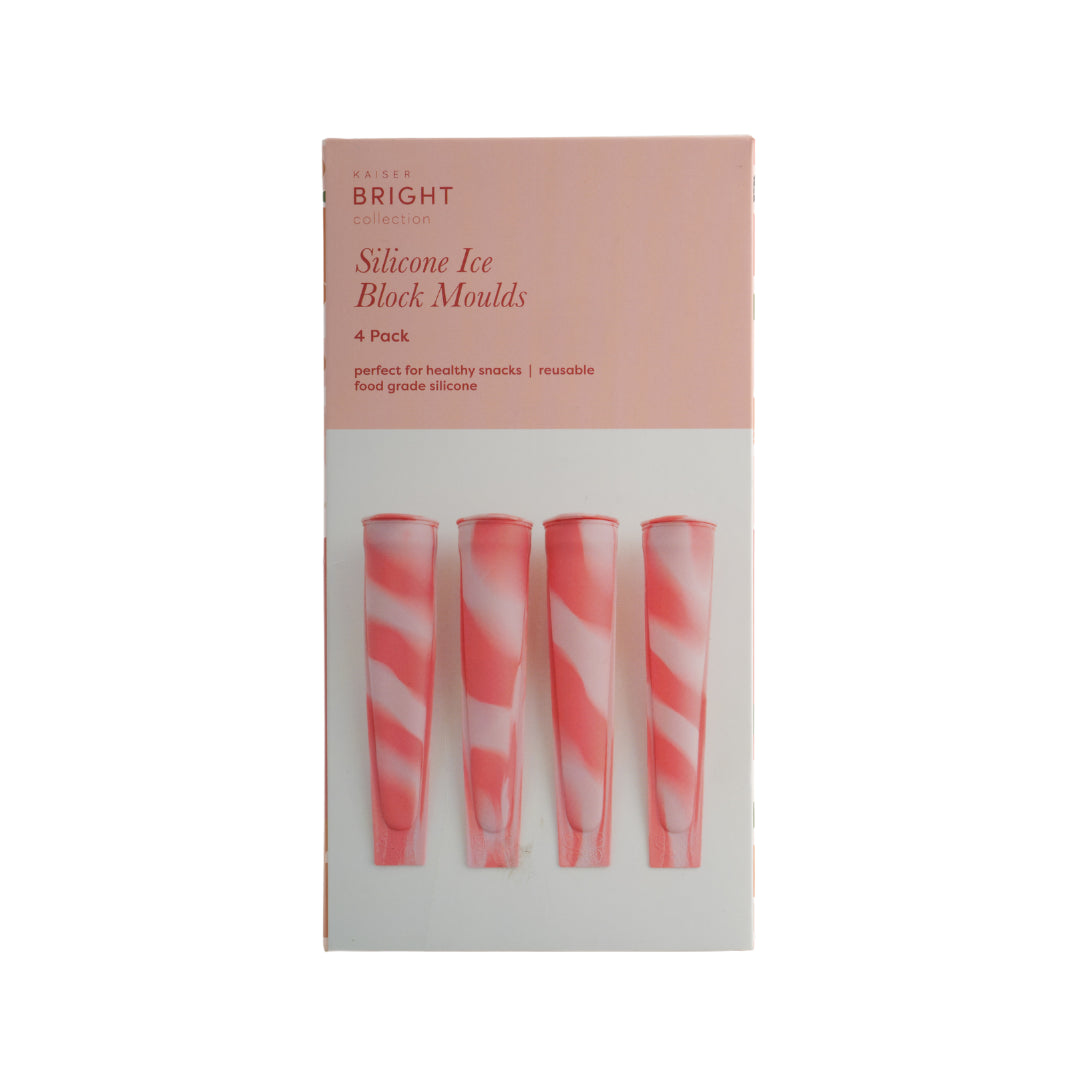 4Pk Ice Block Moulds - Pink Swirl