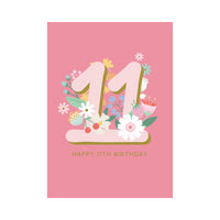 Greeting Card Magical Milestone - 11 Florals