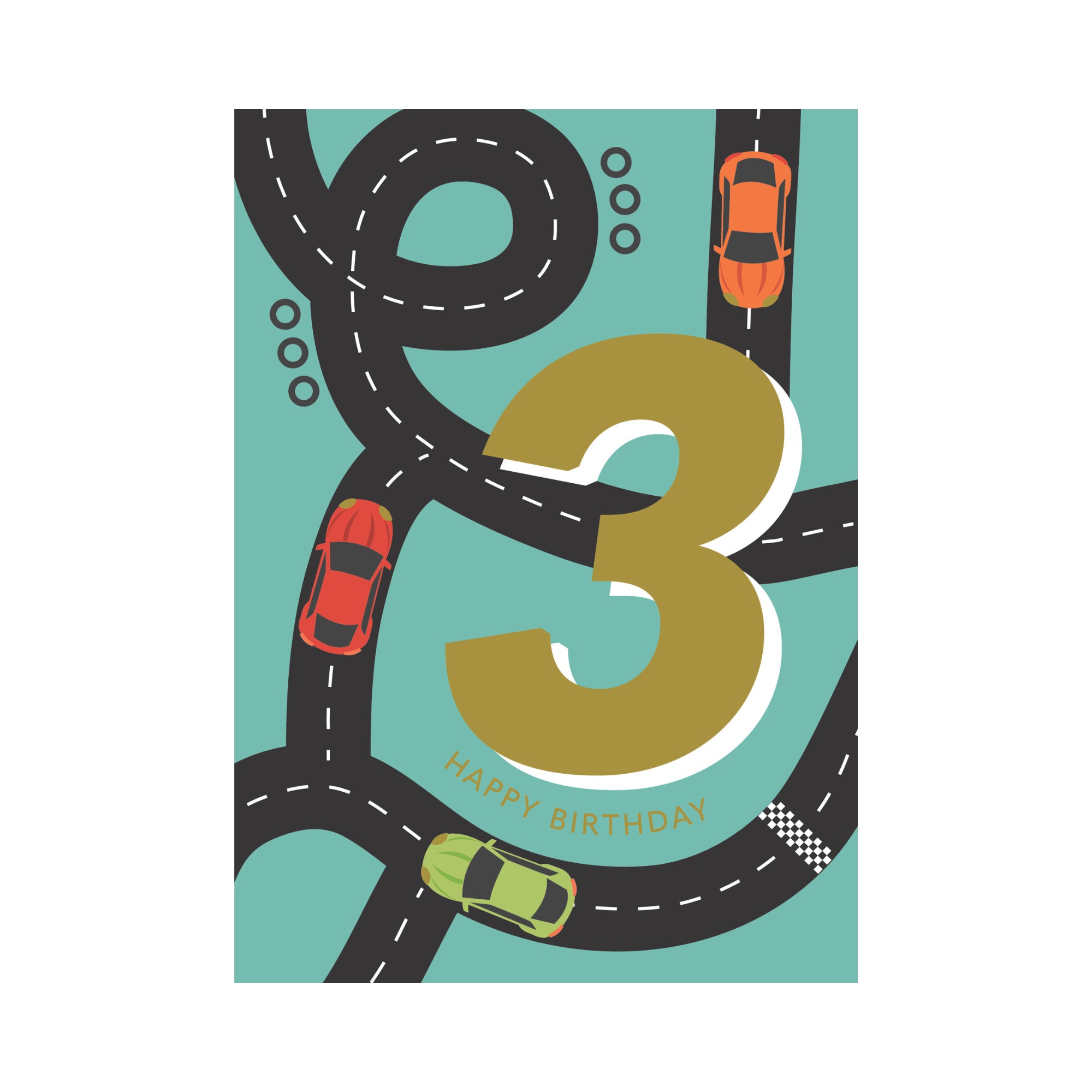 Greeting Card Marvellous Milestone - 3 Cars