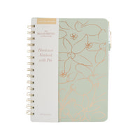 Hardcover Notebook With Pen - Etched Blooms