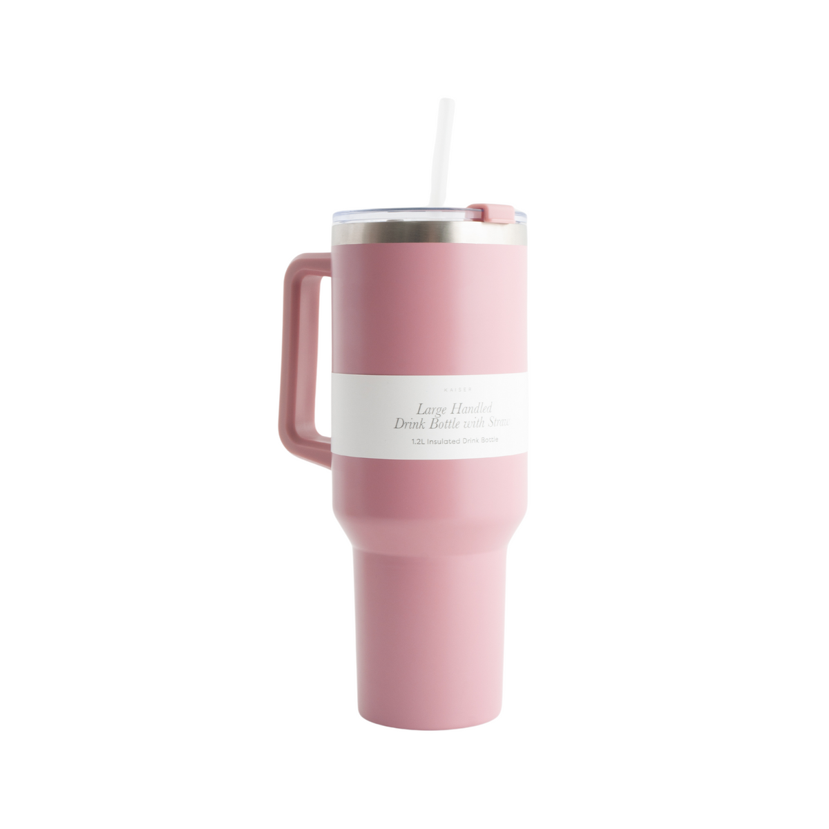 House Series Large Handled Drink Bottle with Straw 1.2lt - DUSTY PINK