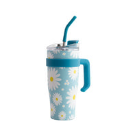 Travel Coffee Cup - Blue Daisy