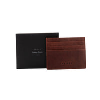 Leather Card Wallet - Cognac