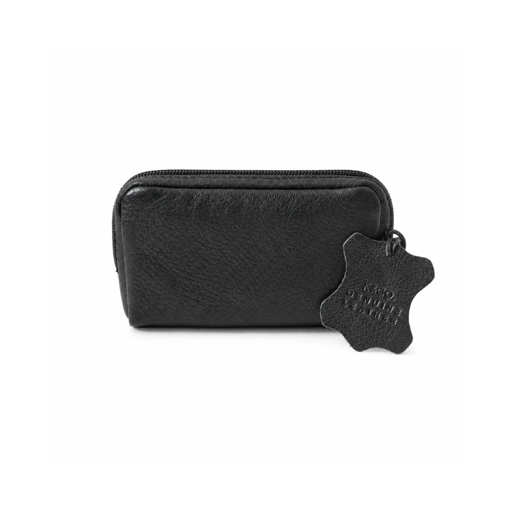 K&Co. Genuine Leather Coin Purse - BLACK