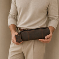K&Co. Genuine Leather Cylinder Bag - ESPRESSO