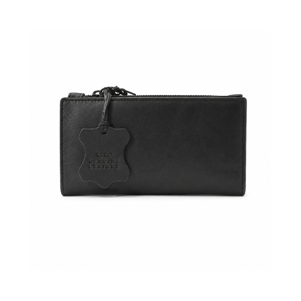 K&Co. Genuine Leather Purse - BLACK