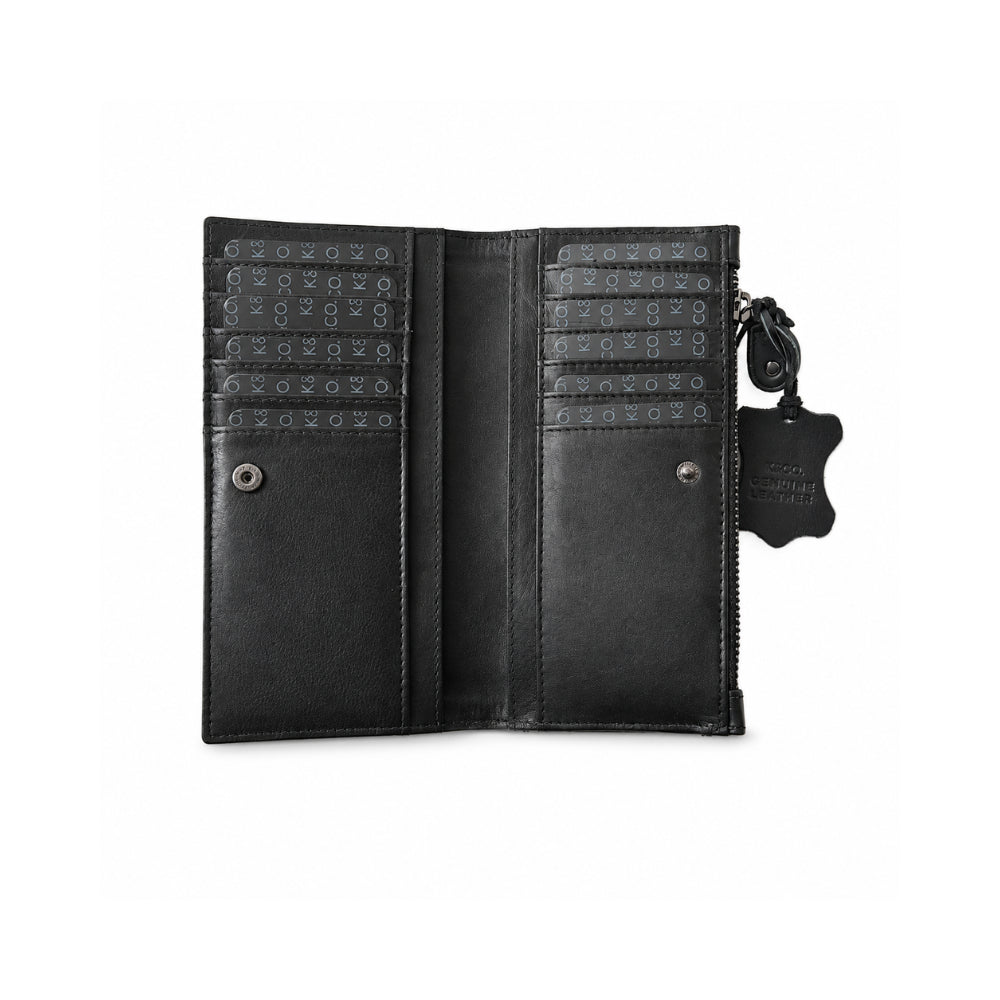K&Co. Genuine Leather Purse - BLACK