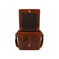K&Co. Genuine Leather Messenger Bag - COGNAC