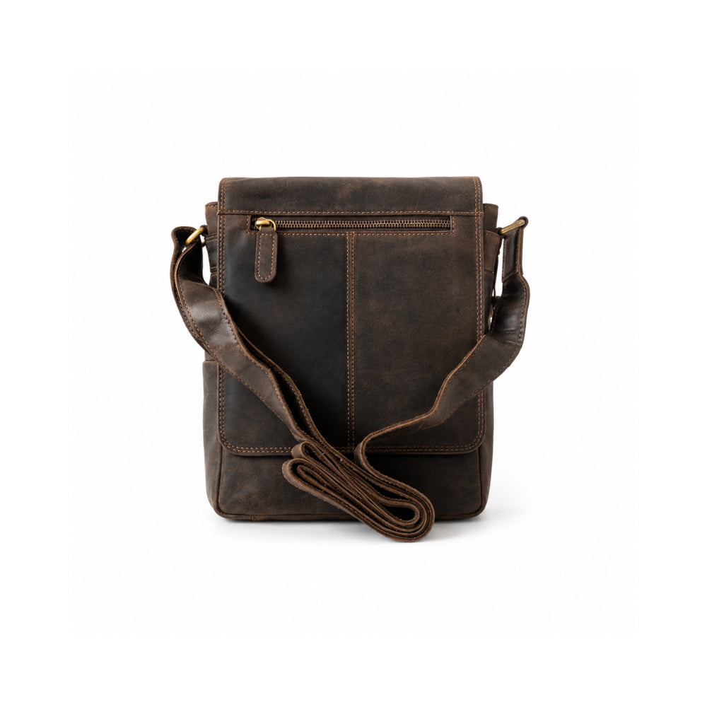 K&Co. Genuine Leather Messenger Bag - ESPRESSO