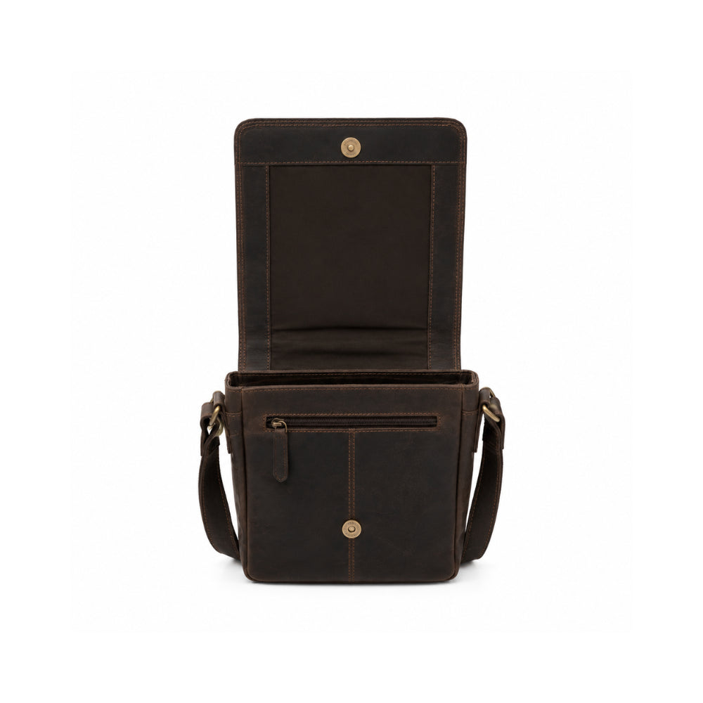 K&Co. Genuine Leather Messenger Bag - ESPRESSO