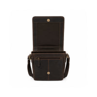 K&Co. Genuine Leather Messenger Bag - ESPRESSO