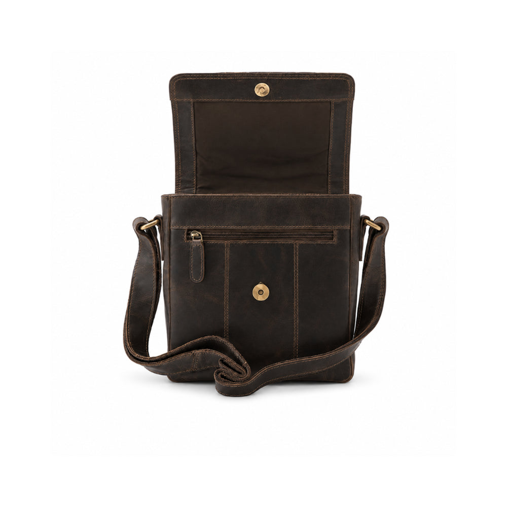 K&Co. Genuine Leather Small Satchel Bag - ESPRESSO