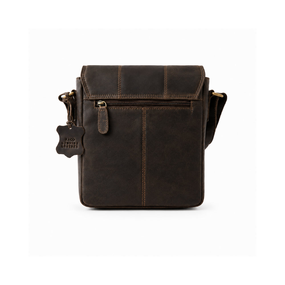 K&Co. Genuine Leather Small Satchel Bag - ESPRESSO