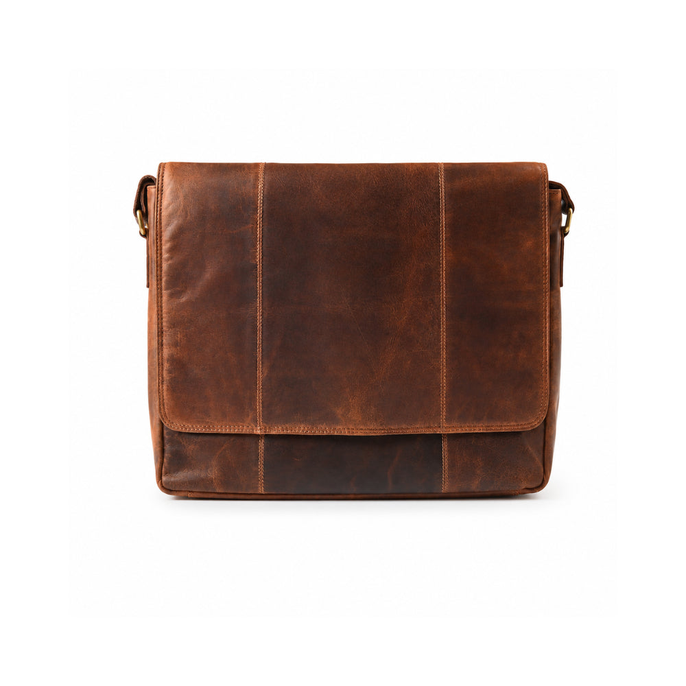 K&Co. Genuine Leather Satchel - COGNAC