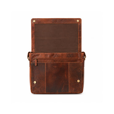 K&Co. Genuine Leather Satchel - COGNAC
