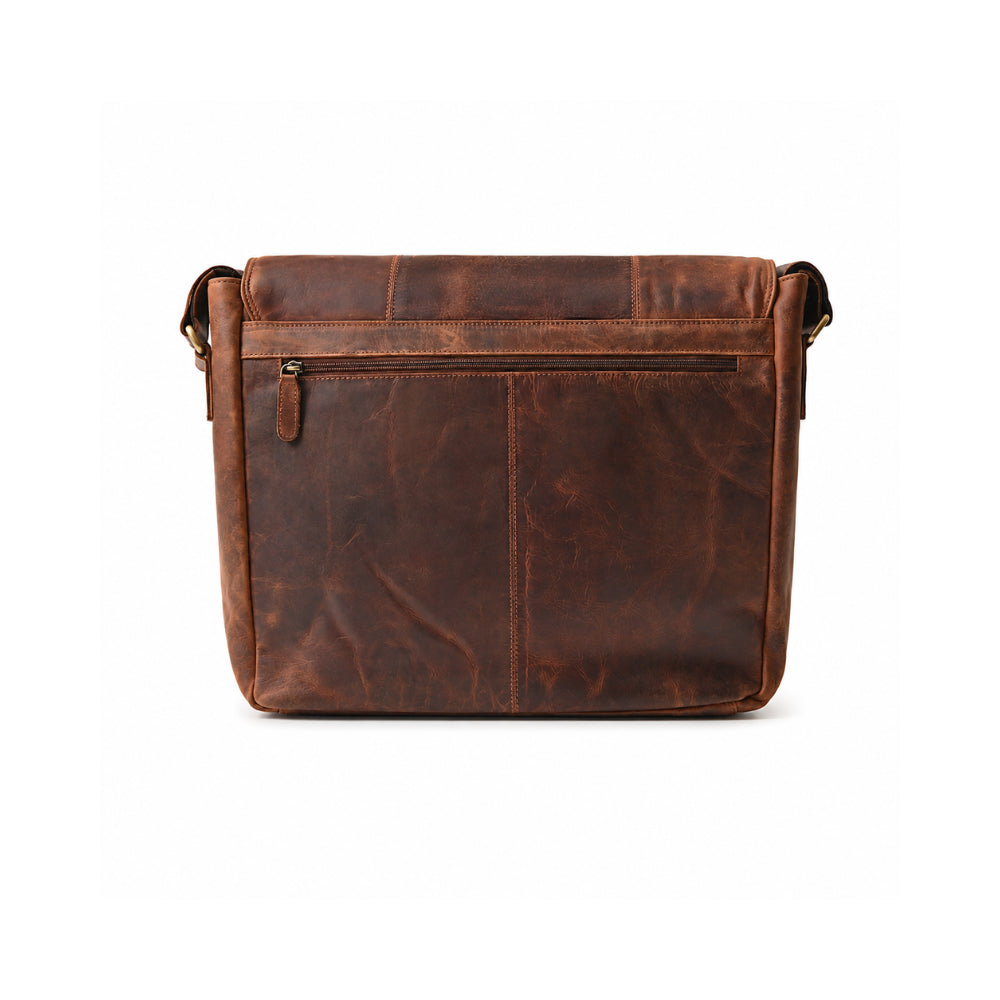 K&Co. Genuine Leather Satchel - COGNAC