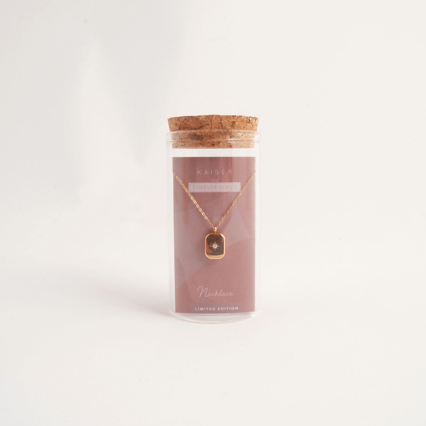 Necklace - GOLD GEM RECT