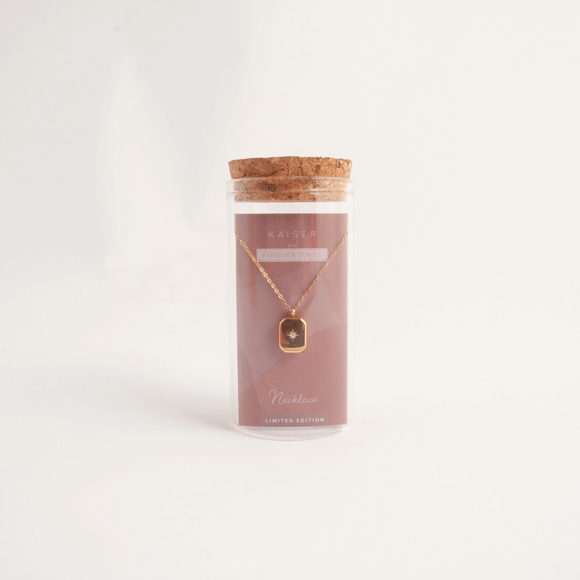 Necklace - GOLD GEM RECT
