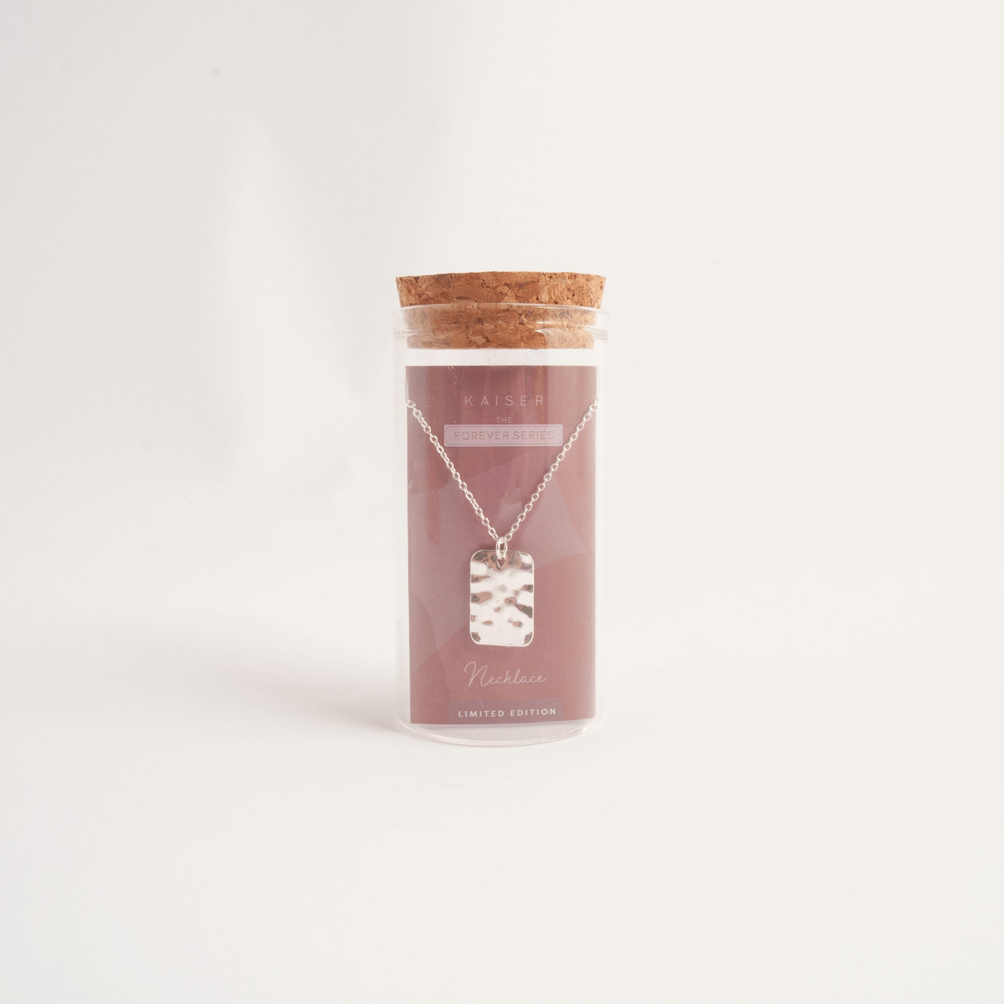 Necklace - SILVER TEXTURED RECT