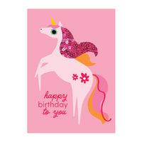 Premium Greeting Card SUMMER SPRINGS -  Prancing Unicorn