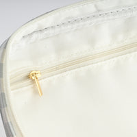 Printed Faux Leather Toiletry Bag - GINGHAM