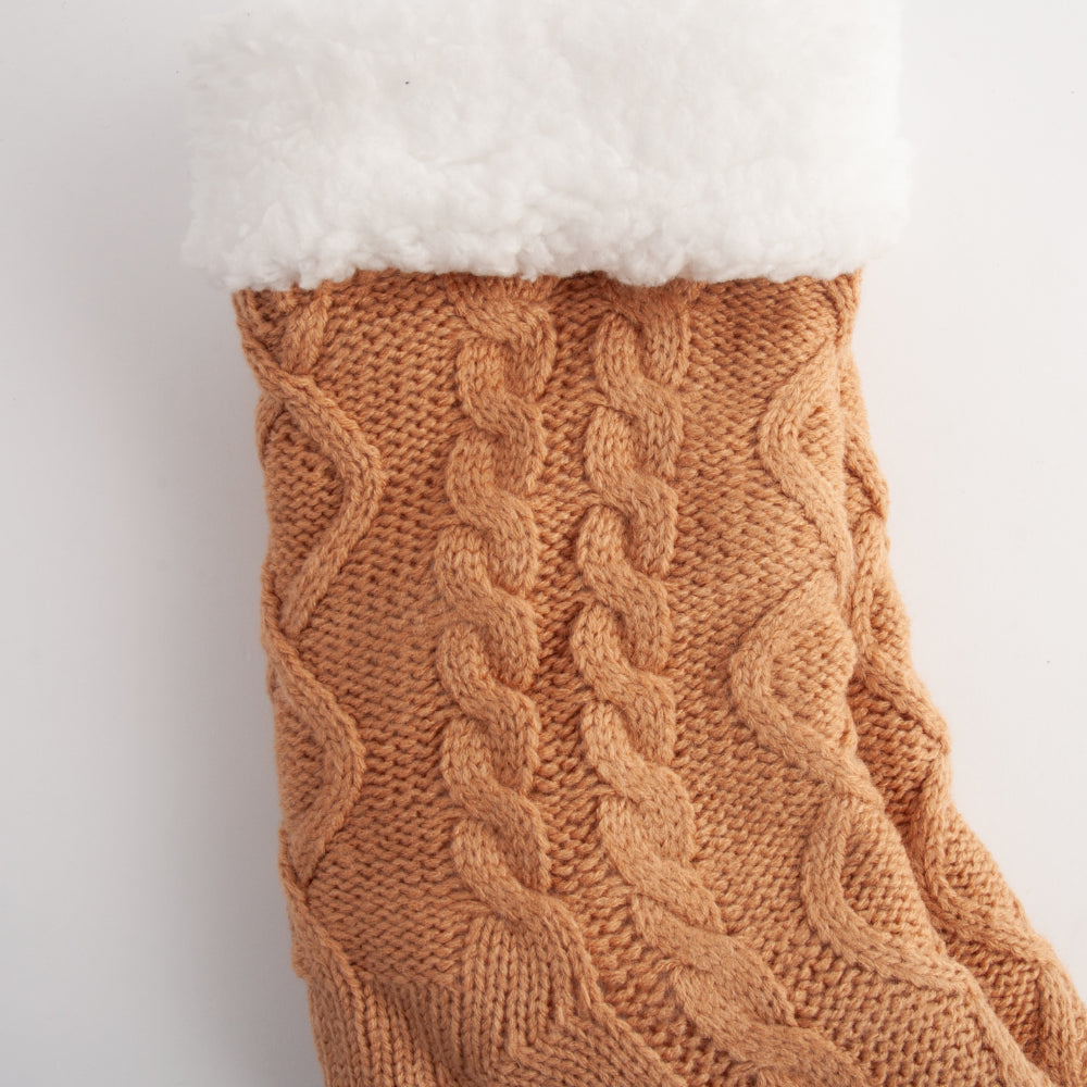 Kaiser Slipper Socks - CARAMEL CABLE