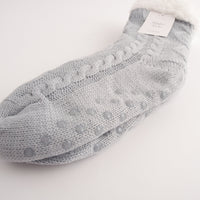 Kaiser Slipper Socks - DUCK EGG CABLE