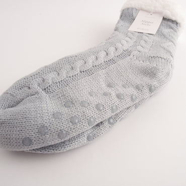 Kaiser Slipper Socks - DUCK EGG CABLE