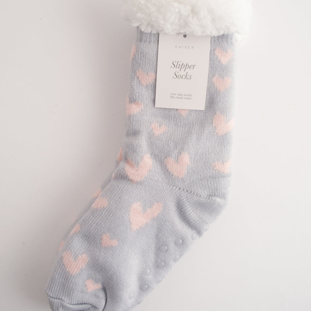 Kaiser Slipper Socks - HEARTS