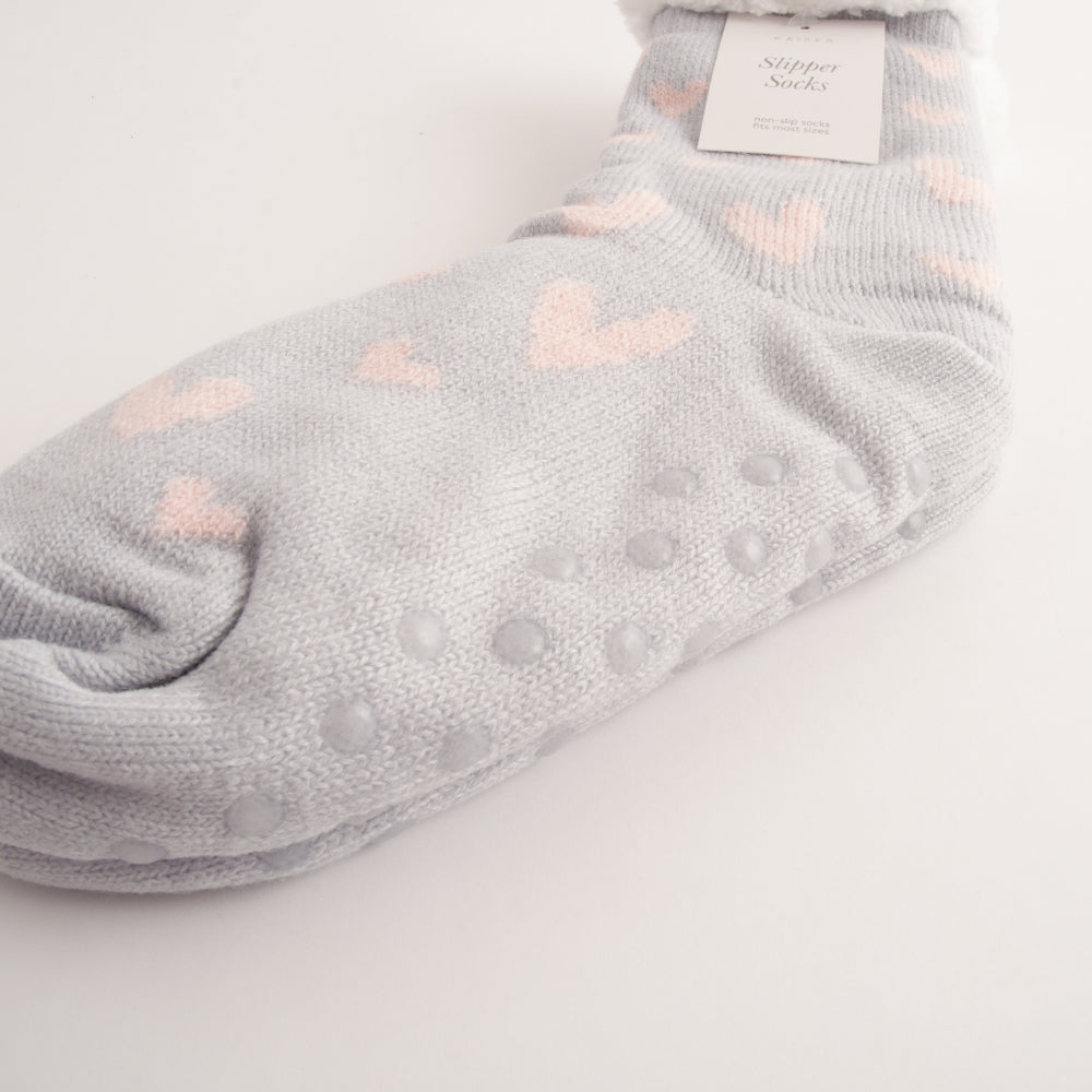 Kaiser Slipper Socks - HEARTS