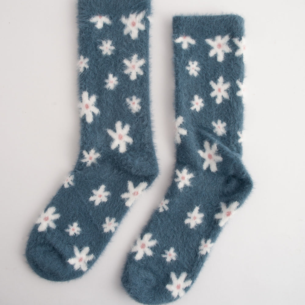 Kaiser Bed Socks  - WHITE FLOWER