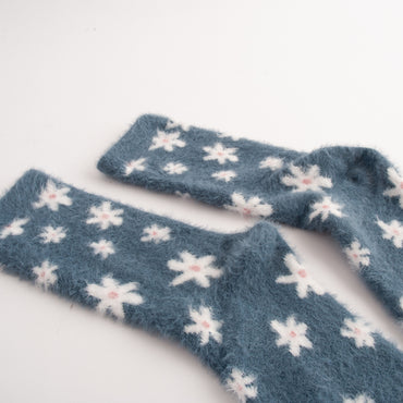 Kaiser Bed Socks  - WHITE FLOWER