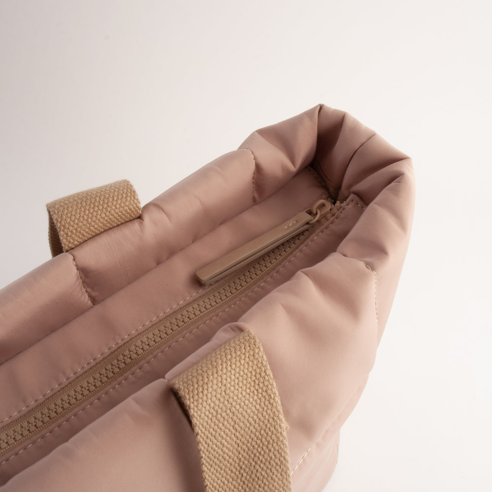 Kaiser Quilted Tote Bag - BEIGE