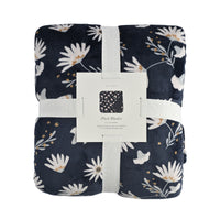 Printed Blanket - NAVY MEADOW