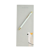 List Notepad with Pen - Cockatoo