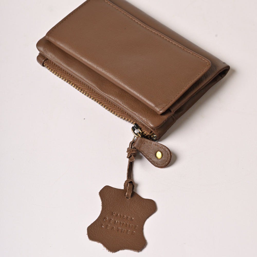 Pamper Small Leather Purse - CARAMEL