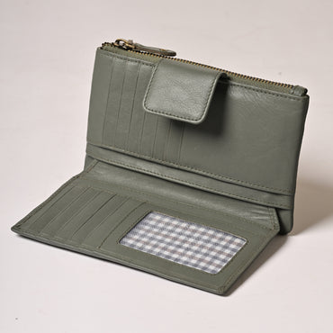 Pamper Leather Purse - OLIVE