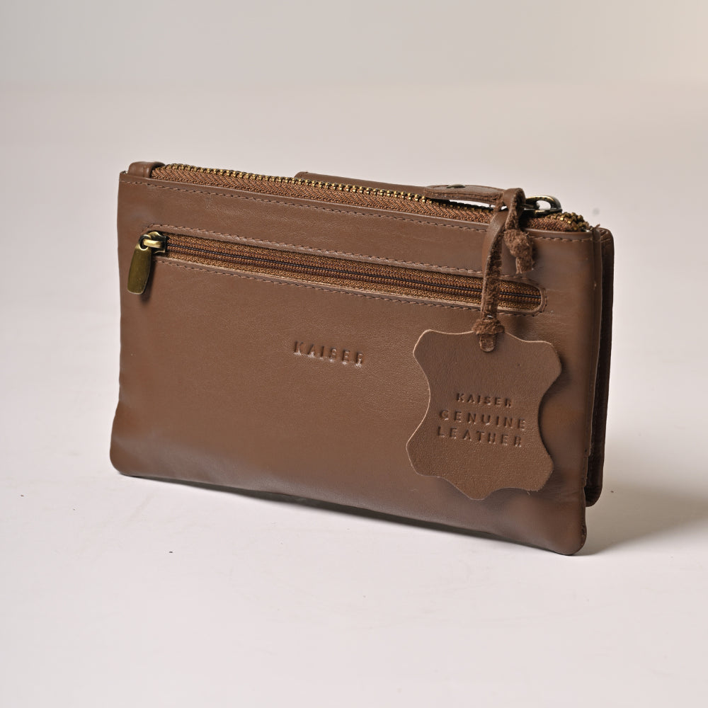 Pamper Leather Purse - CARAMEL
