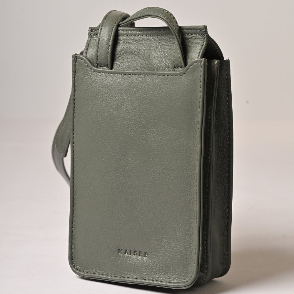 Pamper Leather Phone Bag - OLIVE