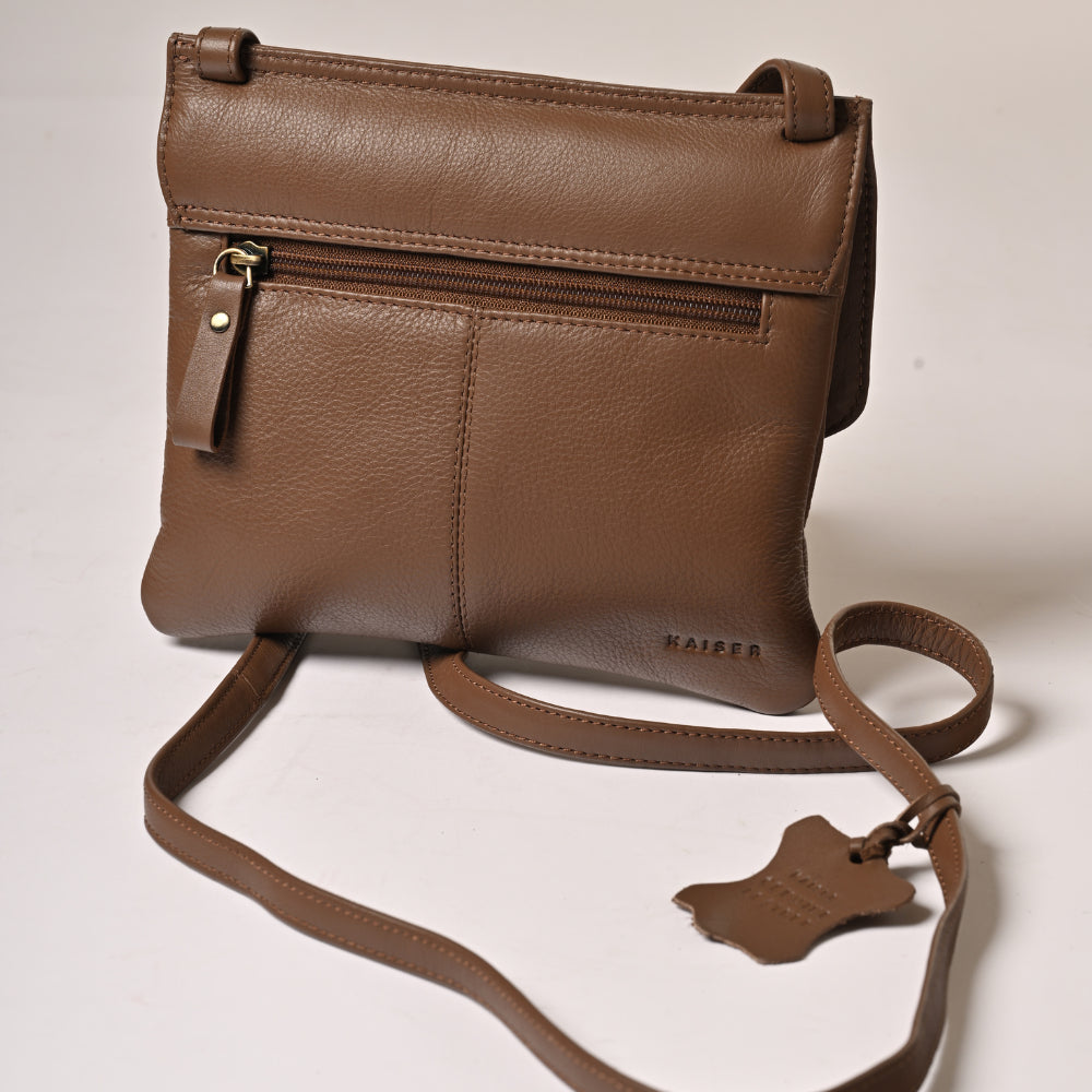 Pamper Leather Side Bag - CARAMEL