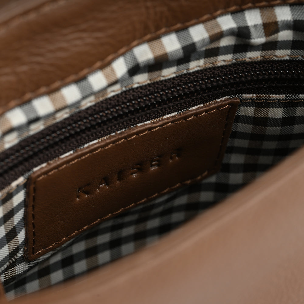 Pamper Leather Side Bag - CARAMEL