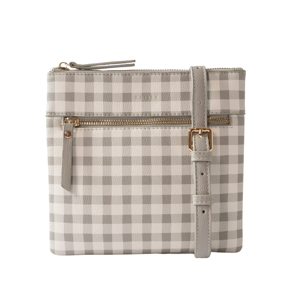Kaiser Square Shoulder Bag - Sage Gingham