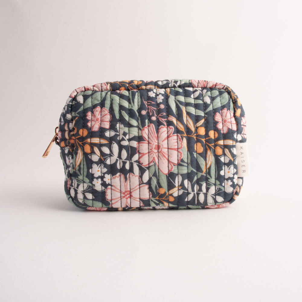 Quilted Accessories Small Bag - NAVY BLOOM